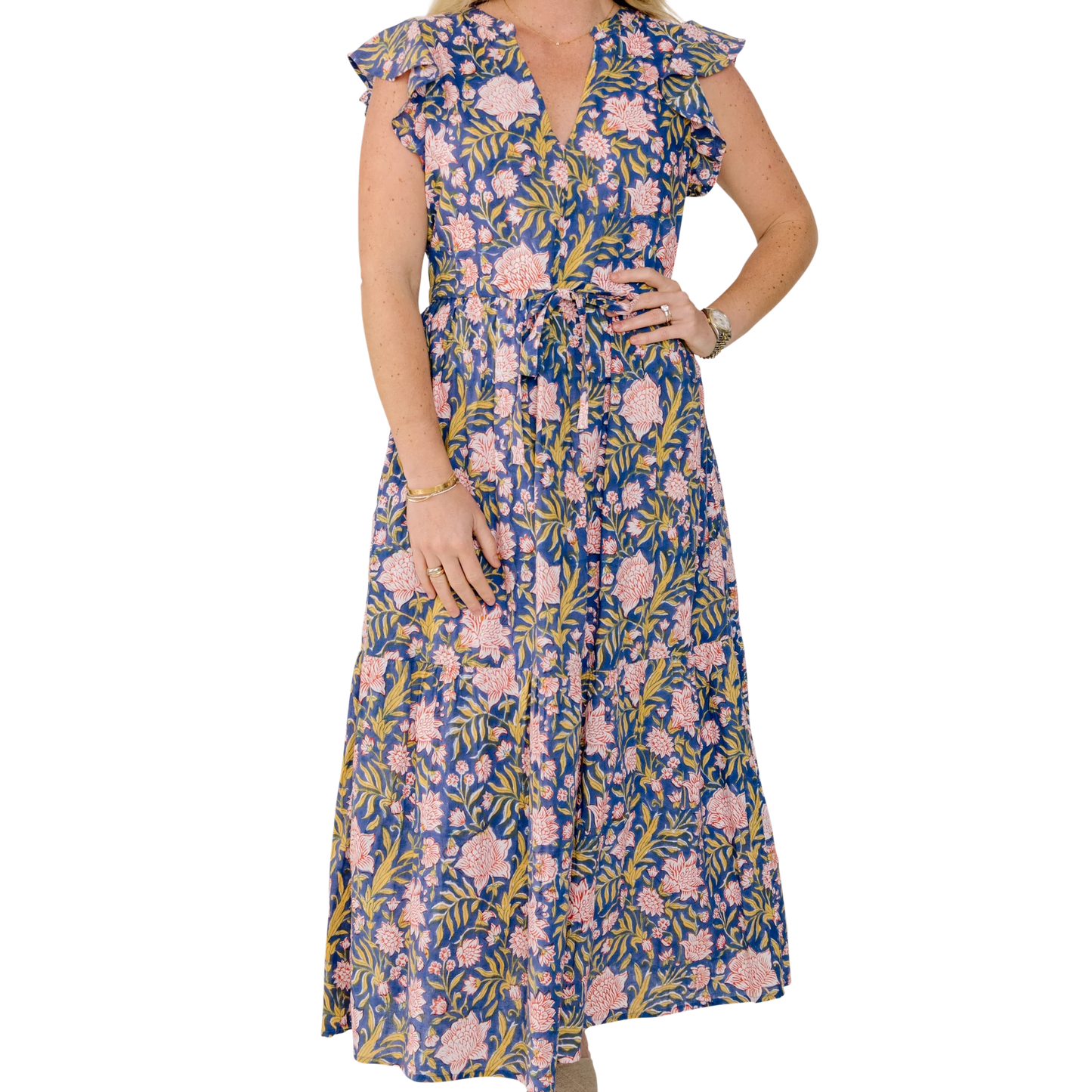 Charleston Shoe Co. Aubrey Dress - Navy & Red Floral