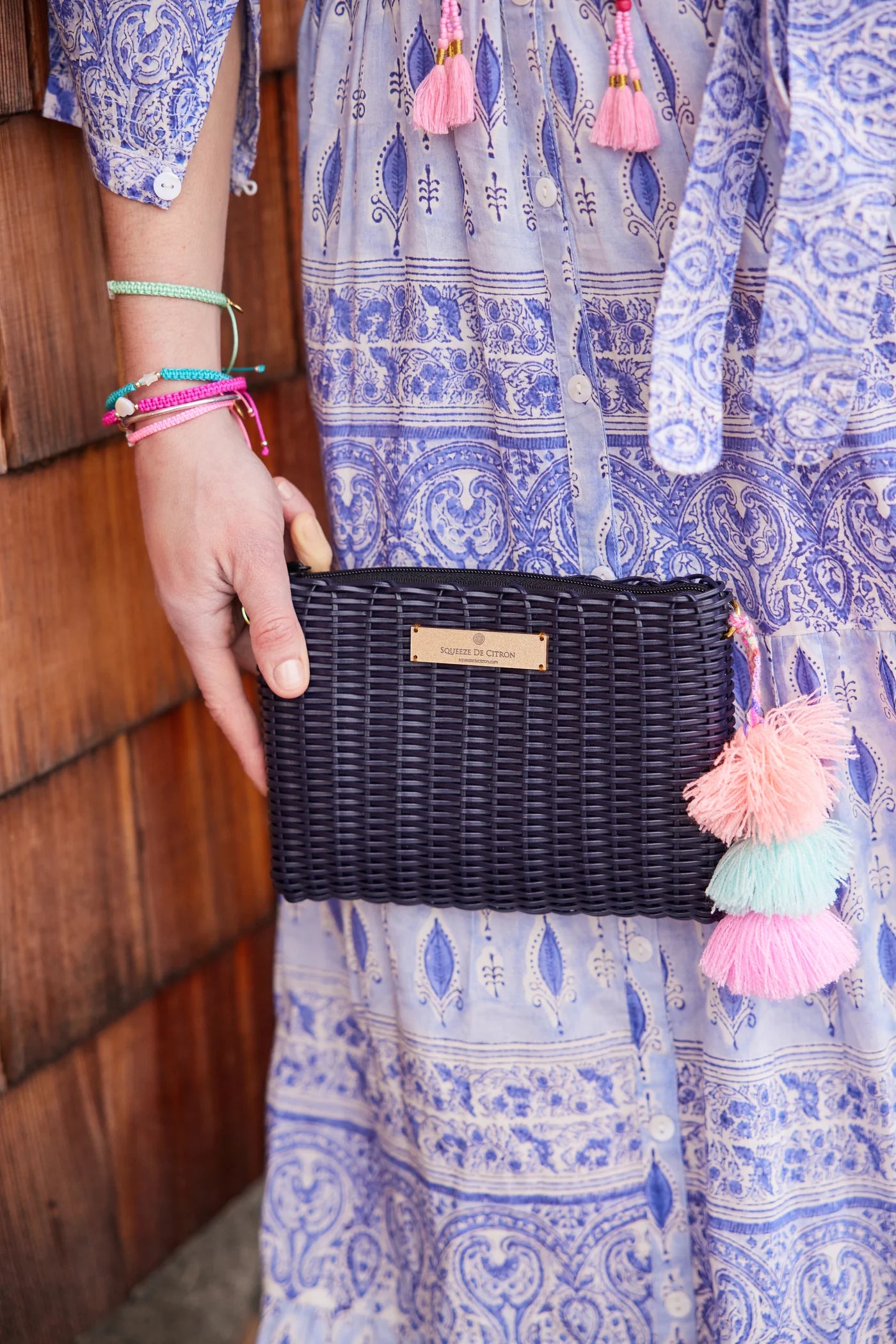 Squeeze De Citron Lemon Drop Citron Clutch - Black