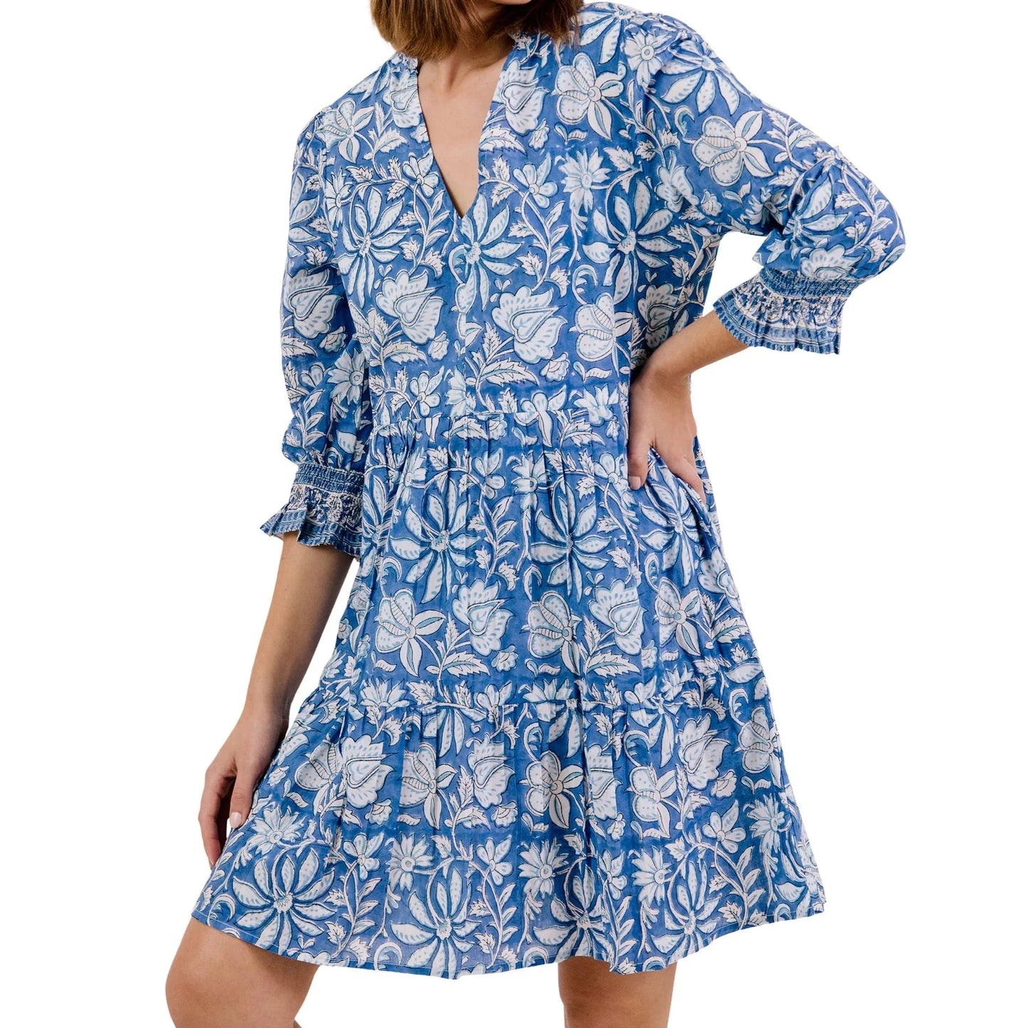 Charleston Shoe Co. Alexis Dress - Royal Blue Floral