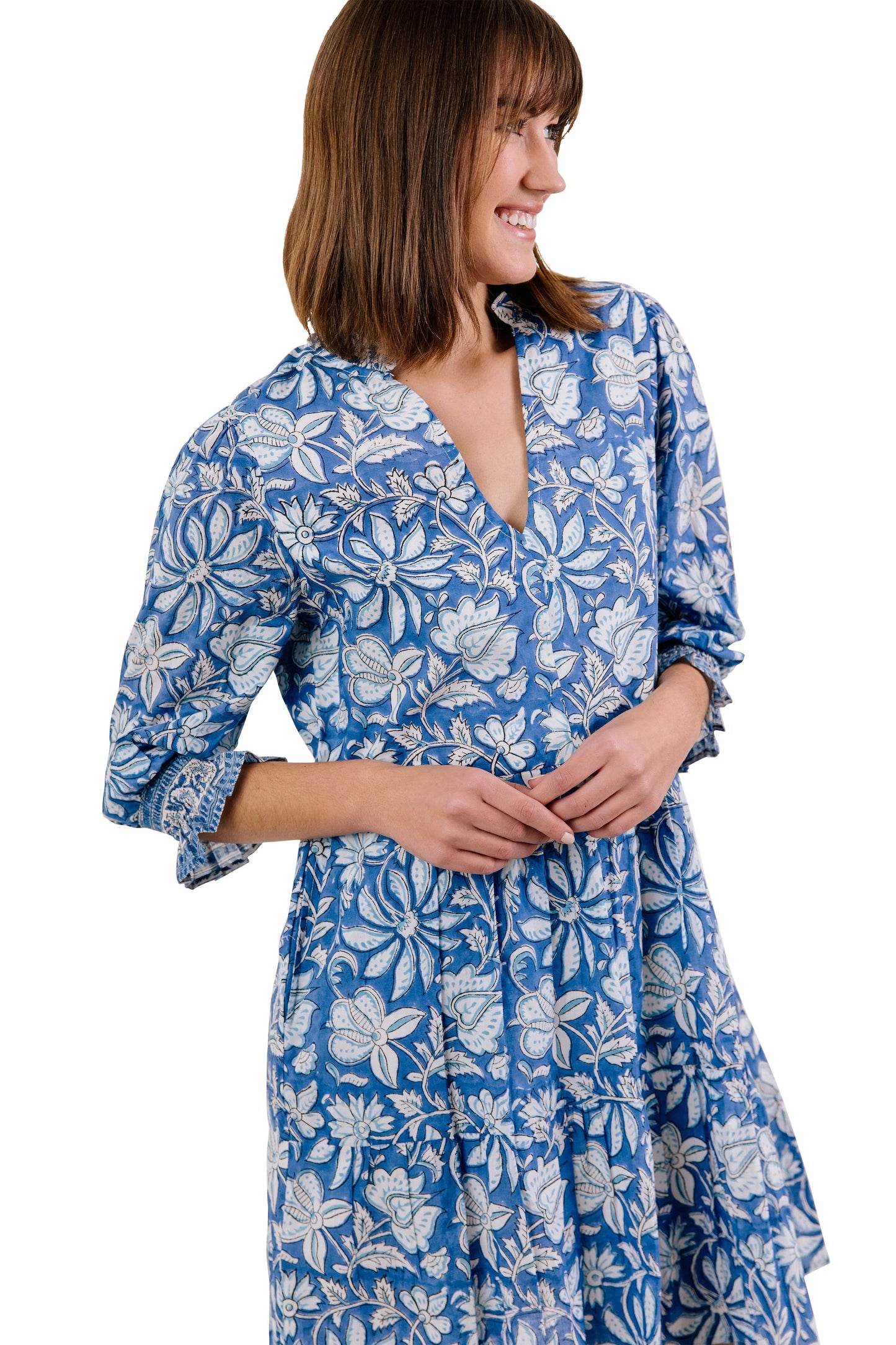 Charleston Shoe Co. Alexis Dress - Royal Blue Floral