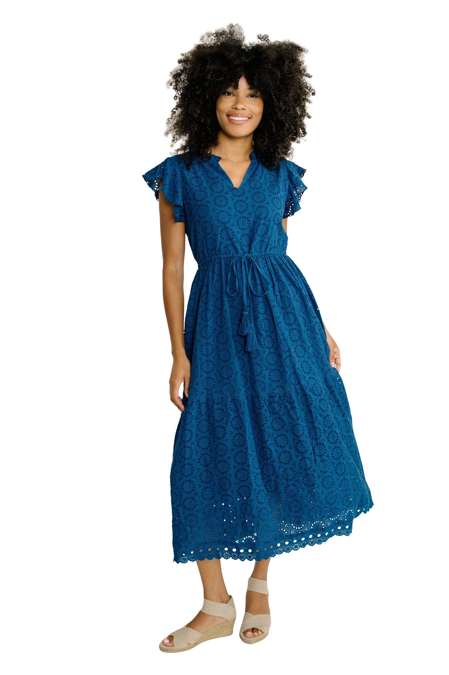 Charleston Shoe Co. Aubrey Dress - Blue Eyelet