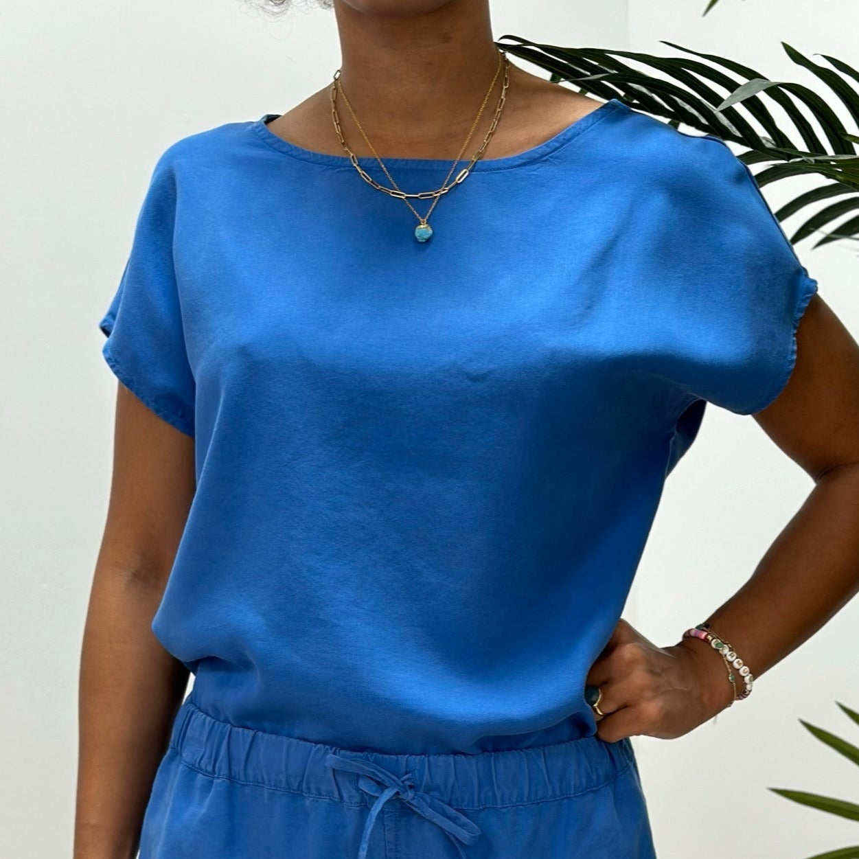 Women's Tencel Luxury Lounge Top - Atlantic Blue