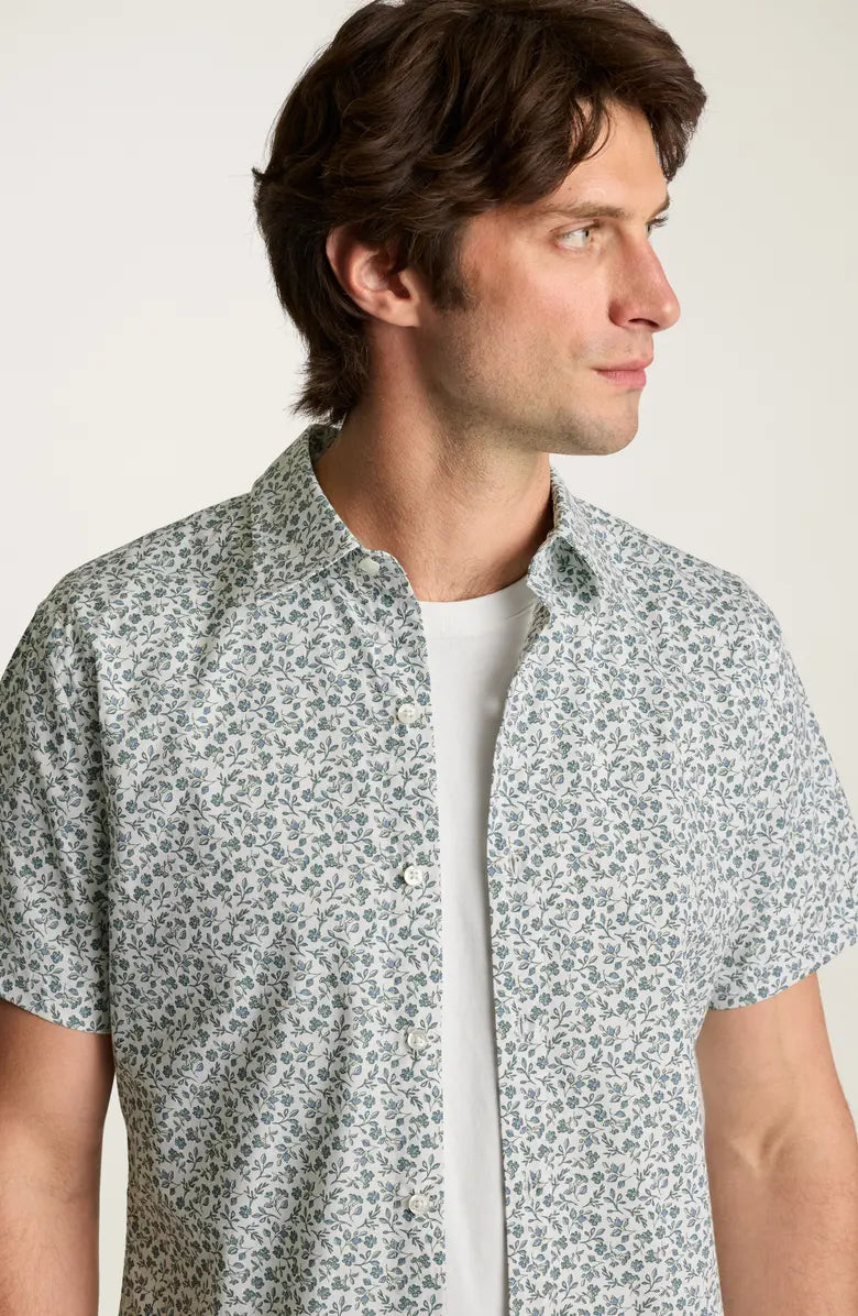 Bonobos Riviera Shirt - White Blue Floral