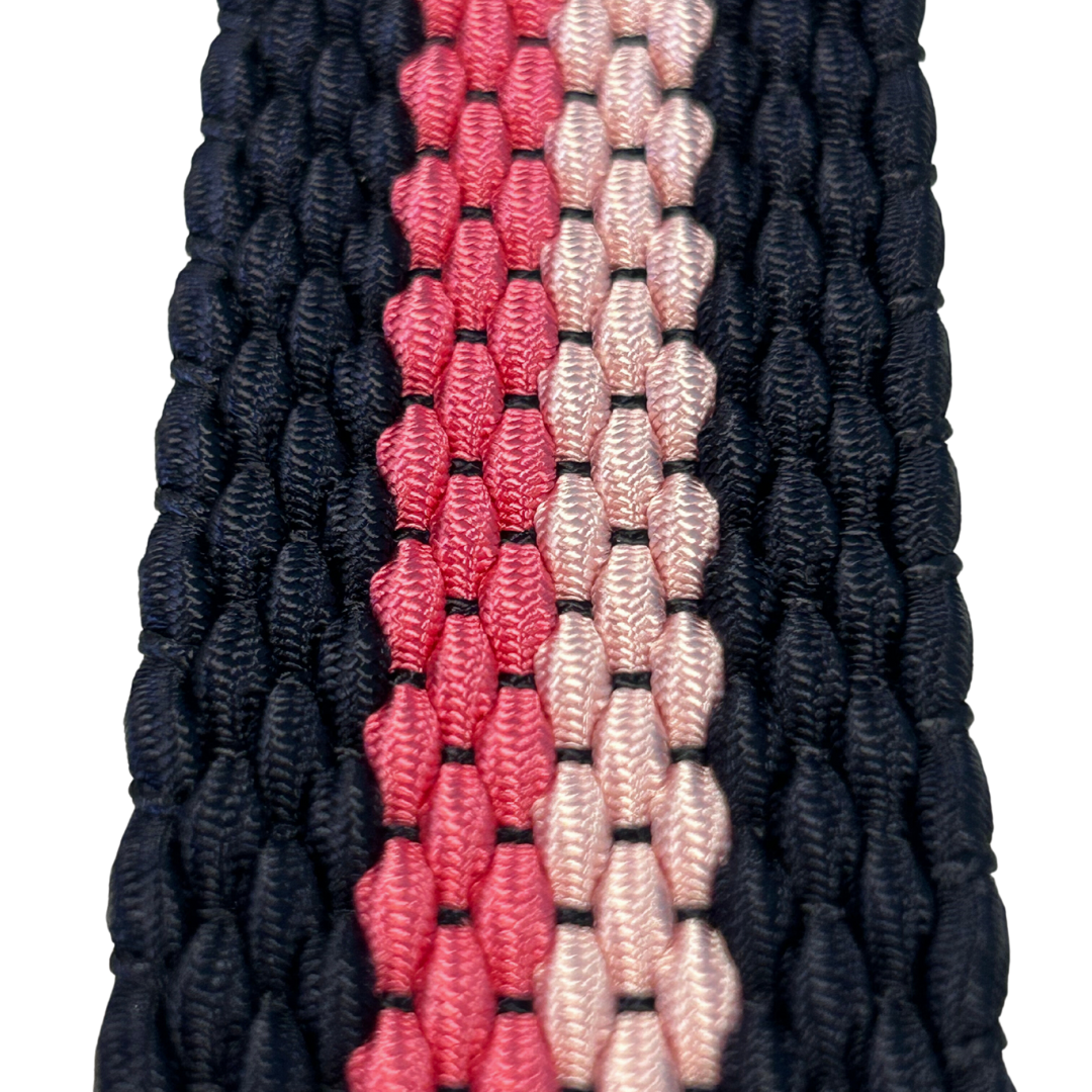 F.H. Wadsworth Elastic Stretch Belt - Pink & Navy Striped