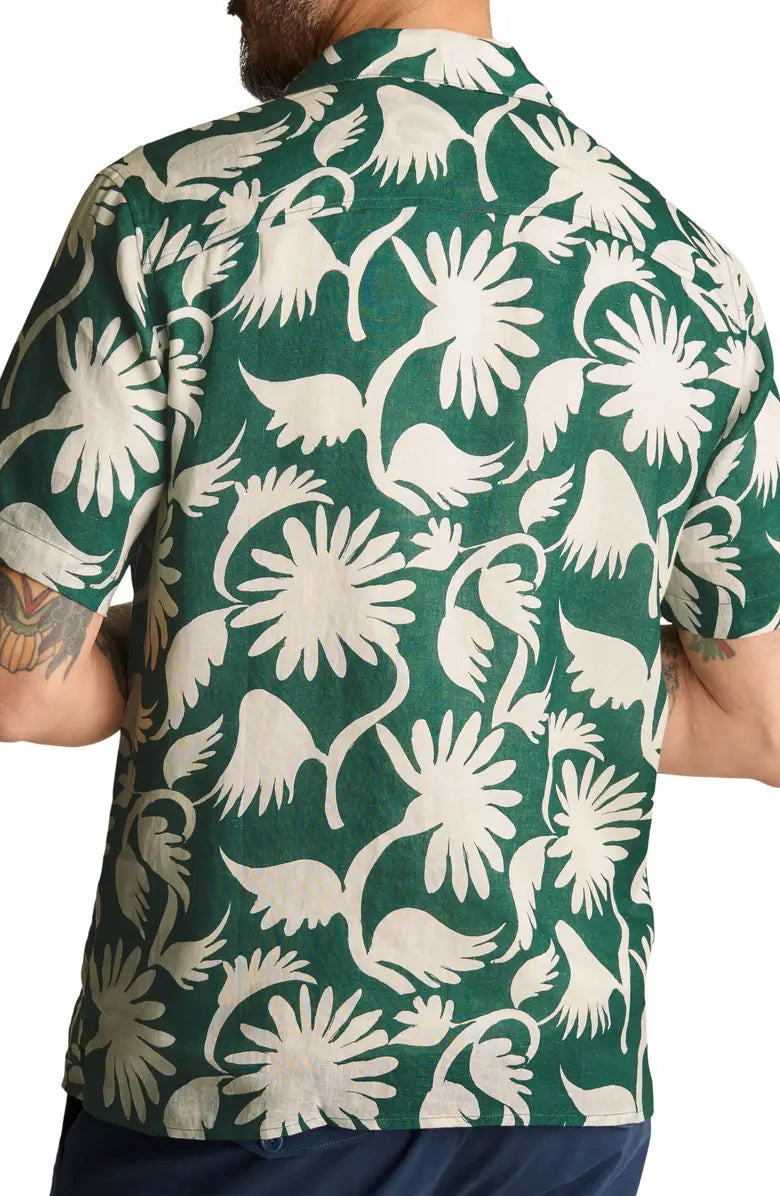 Bonobos Linen Riviera Shirt - Green Champally Floral