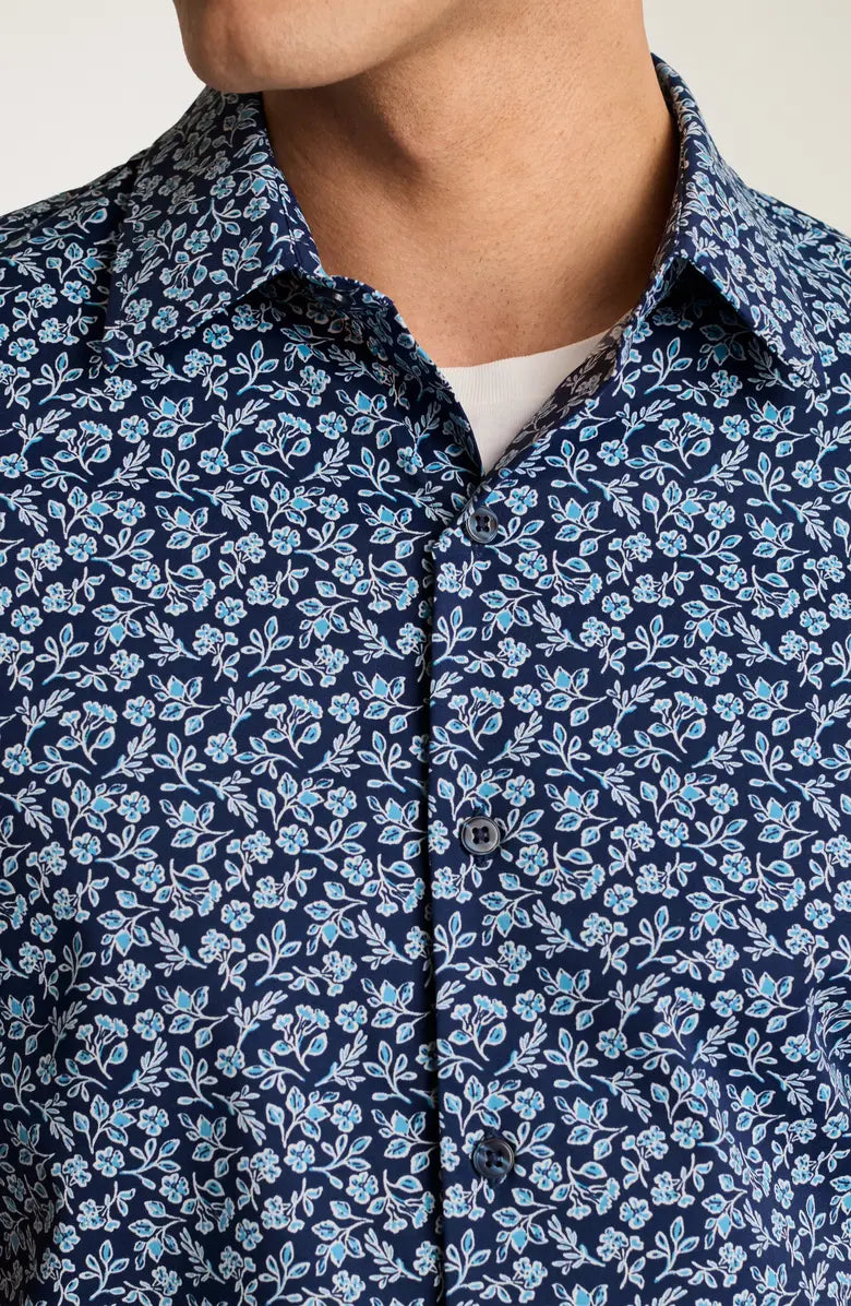 Bonobos Tech Short Sleeve Shirt - Navy Kenria Floral