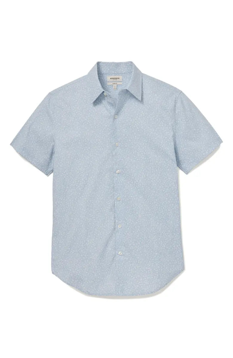 Bonobos Tech Short Sleeve Shirt - Light Blue Floral
