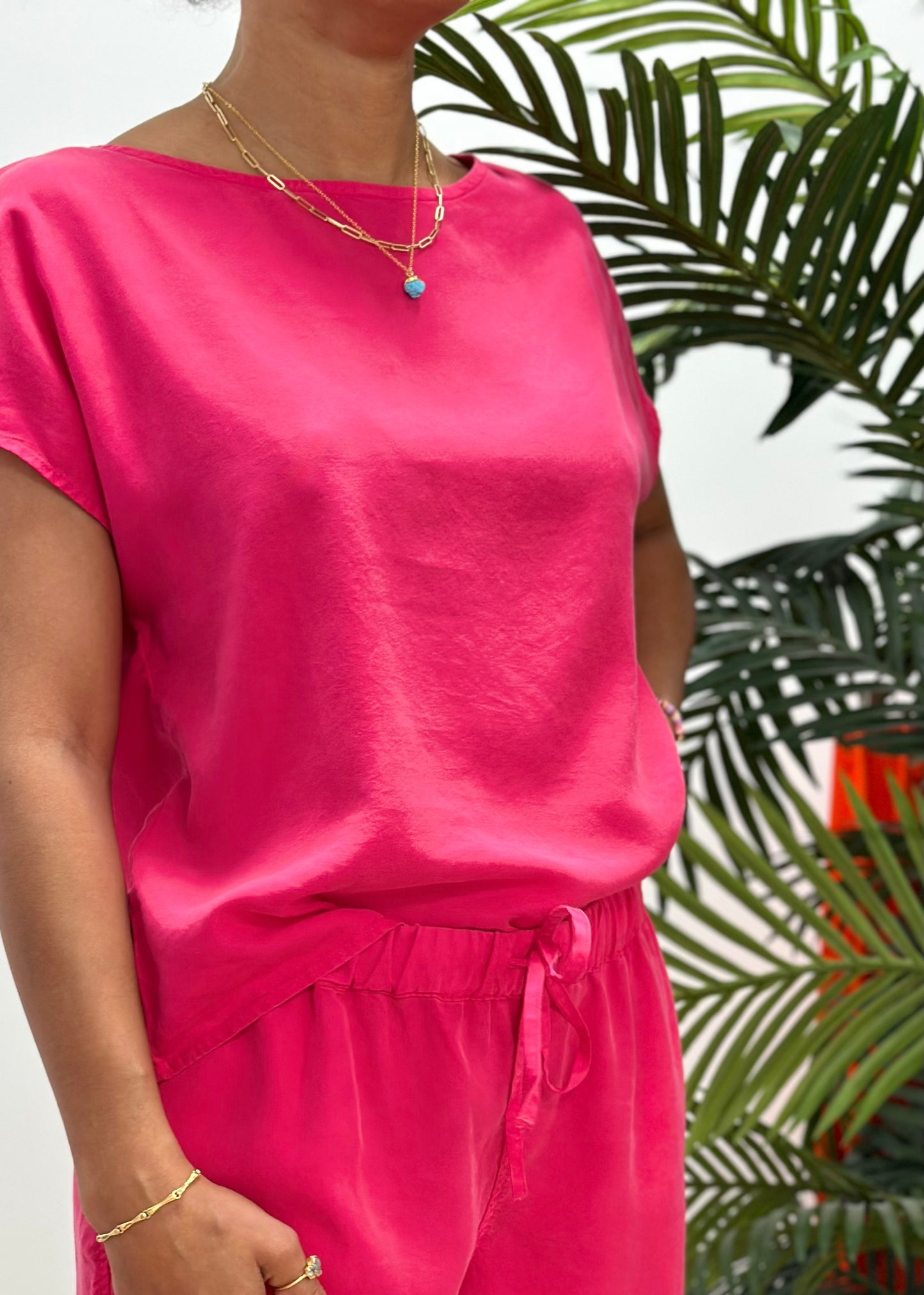 Women's Tencel Luxury Lounge Top - Prickly Pear