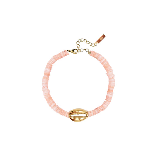 Adriana Pappas - Heishi Mini Gold Shell Anklet