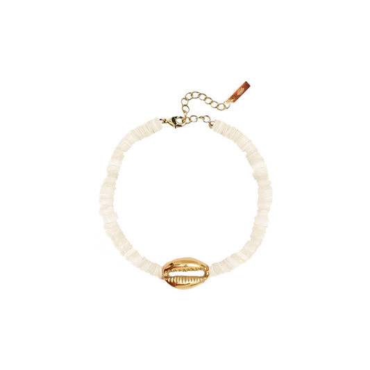 Adriana Pappas - Heishi Mini Gold Shell Bracelet