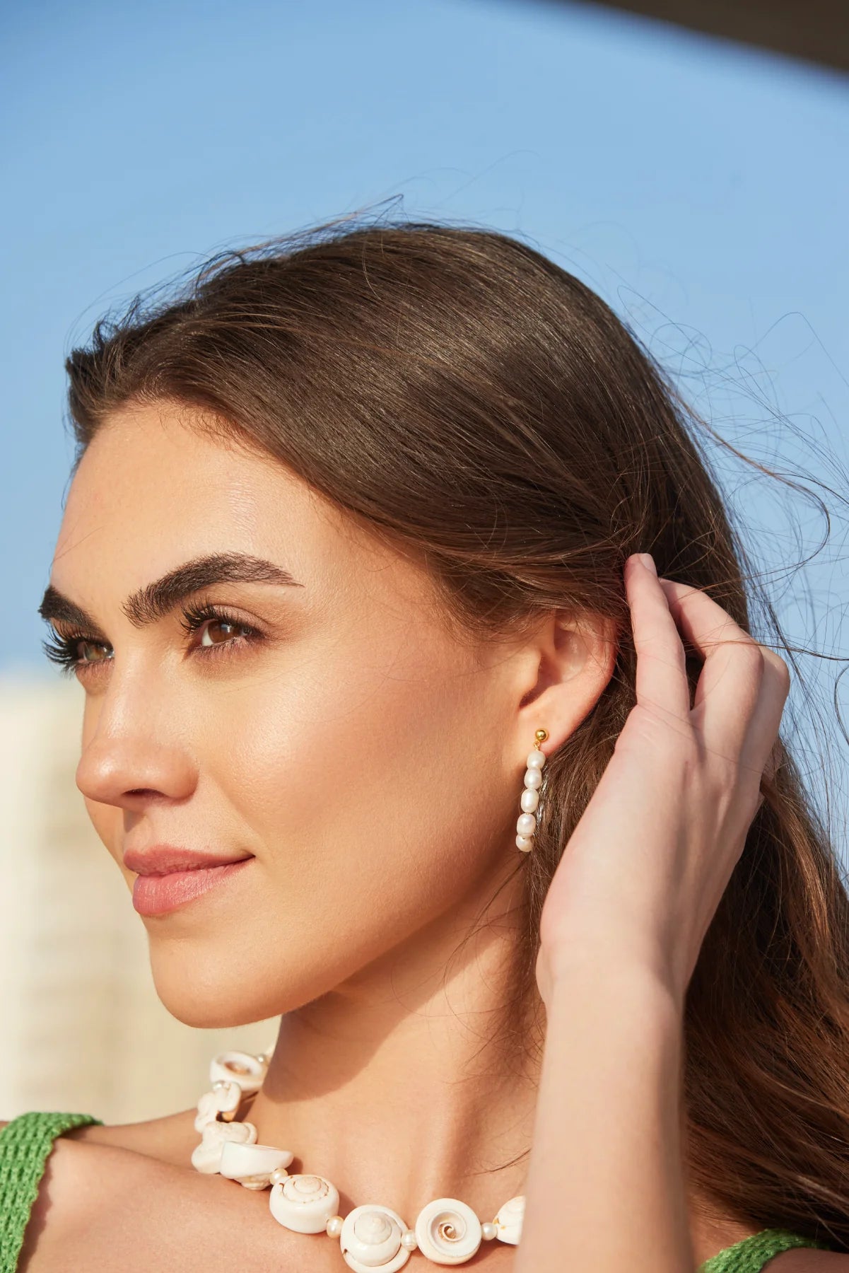 Adriana Pappas - White Floating Pearl Studs