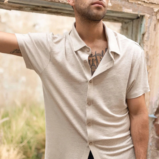 Alex Crane Knit Ola Shirt - Bone