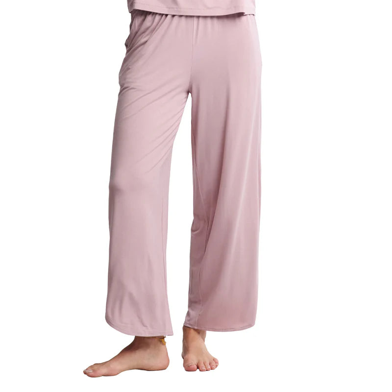 Barefoot Dreams Jersey Curved Hem Pant - Teaberry