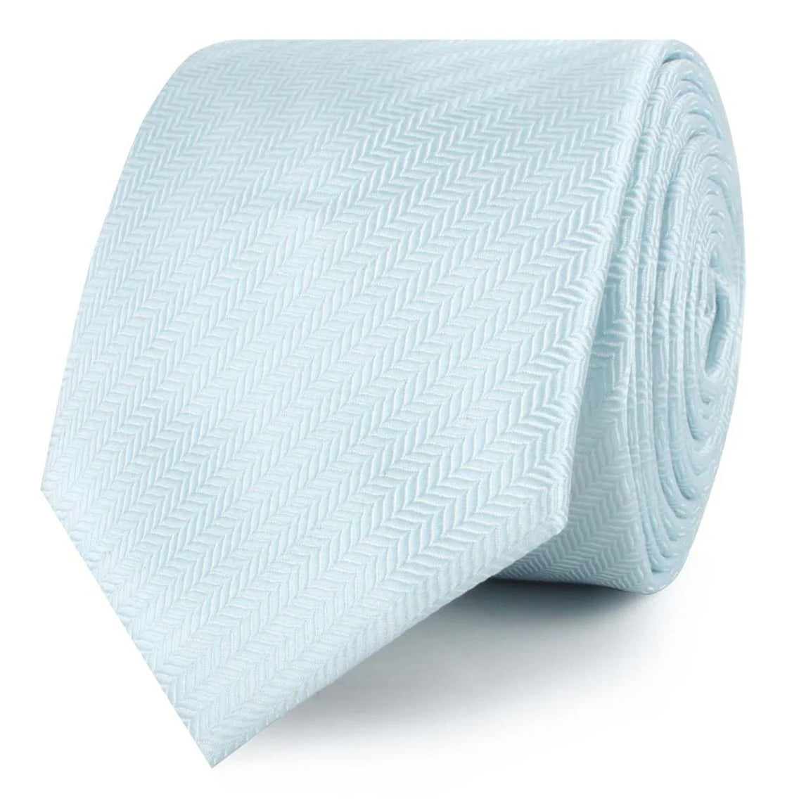 OTAA Men's Skinny Tie - Baby Blue Herringbone Chevron