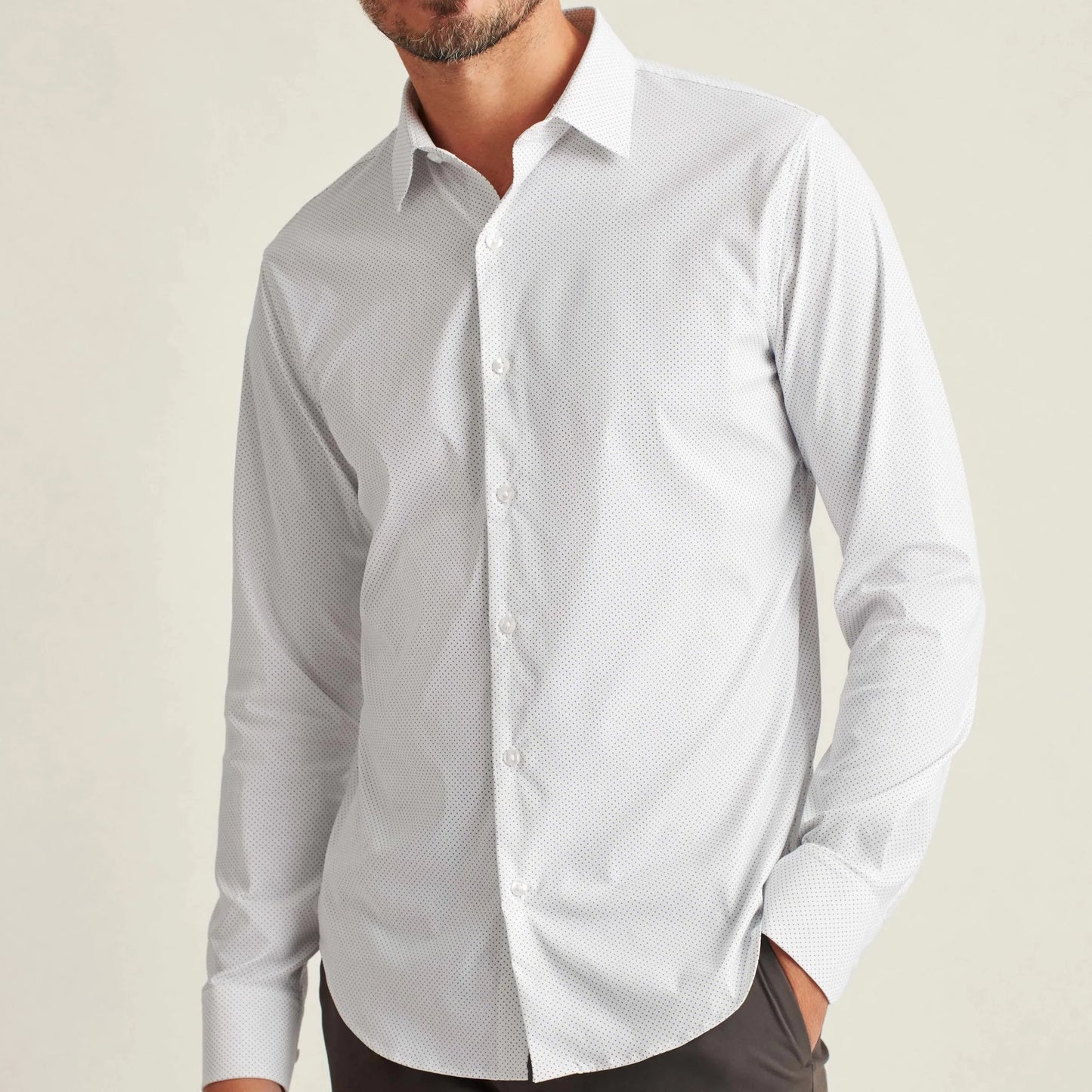 Bonobos Button Down Shirt - White Blue Fine Dot