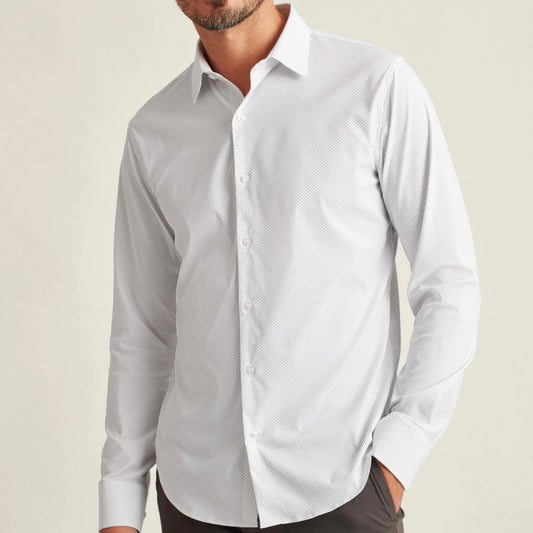 Bonobos Button Down Shirt - White Blue Fine Dot