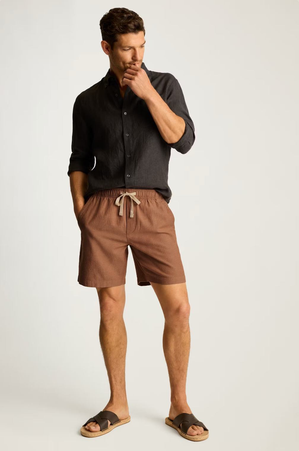 Bonobos Nomad Short - Russet Herringbone