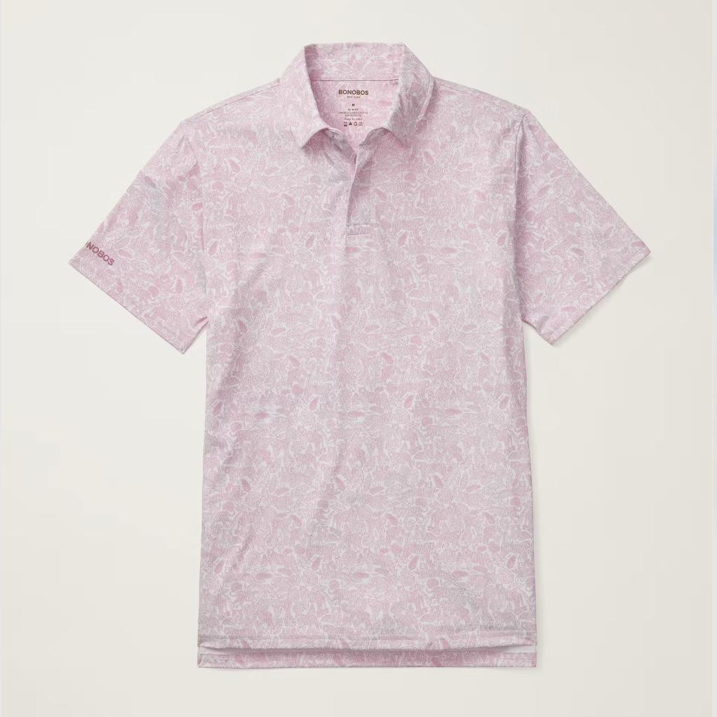 Bonobos Performance Polo - Pink Tropical Tigers