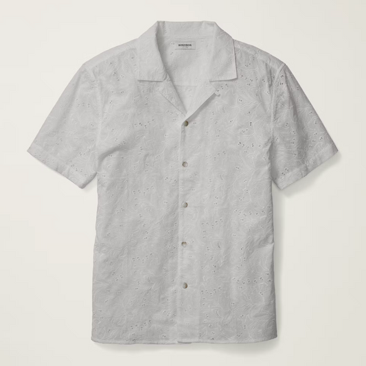 Bonobos Riviera Shirt - White Floral Eyelet