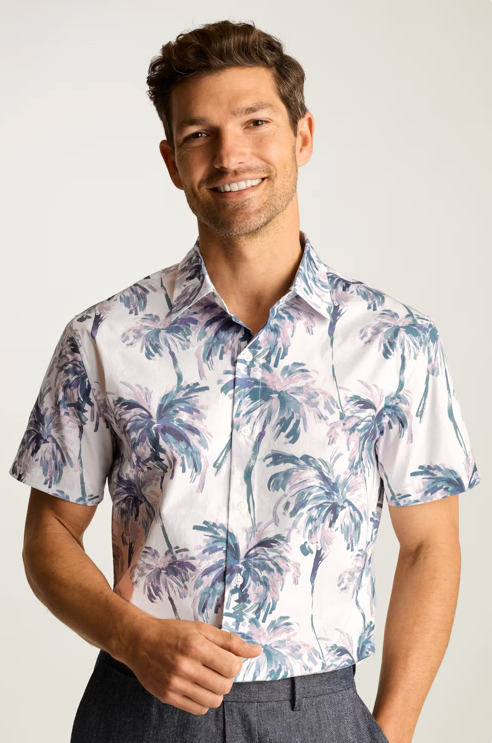 Bonobos Riviera Shirt - White Multi Palms