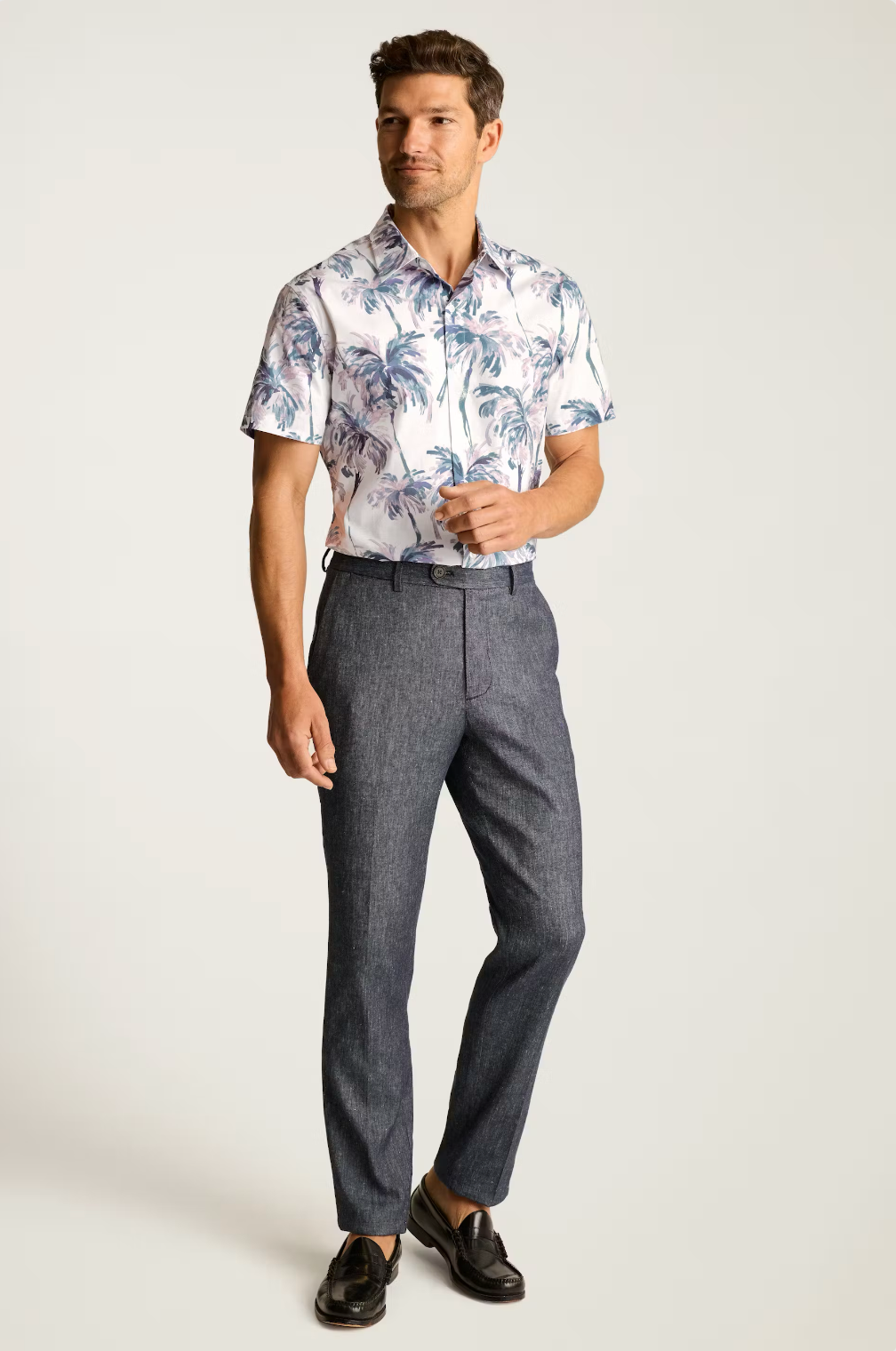 Bonobos Riviera Shirt - White Multi Palms