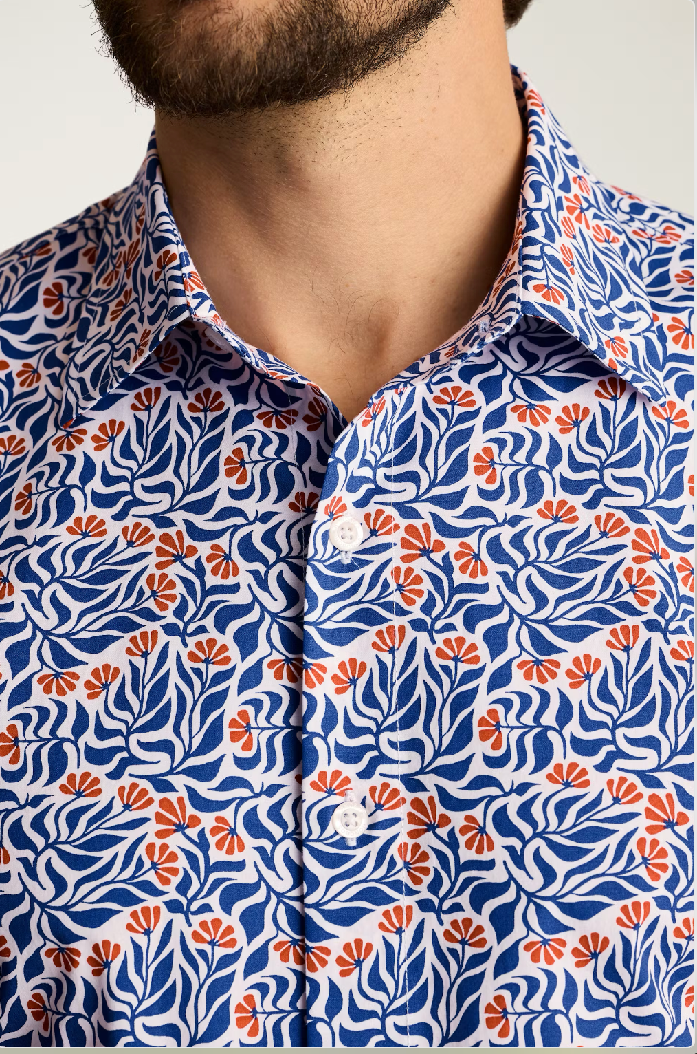 Bonobos Riviera Shirt - Red Blue floral Scatter