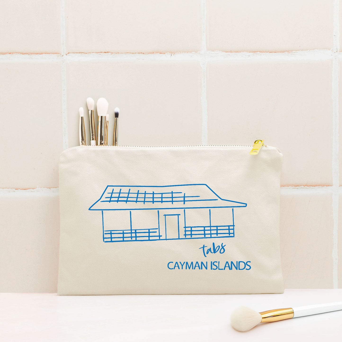 TABS Canvas Clutch - Cayman Cottages