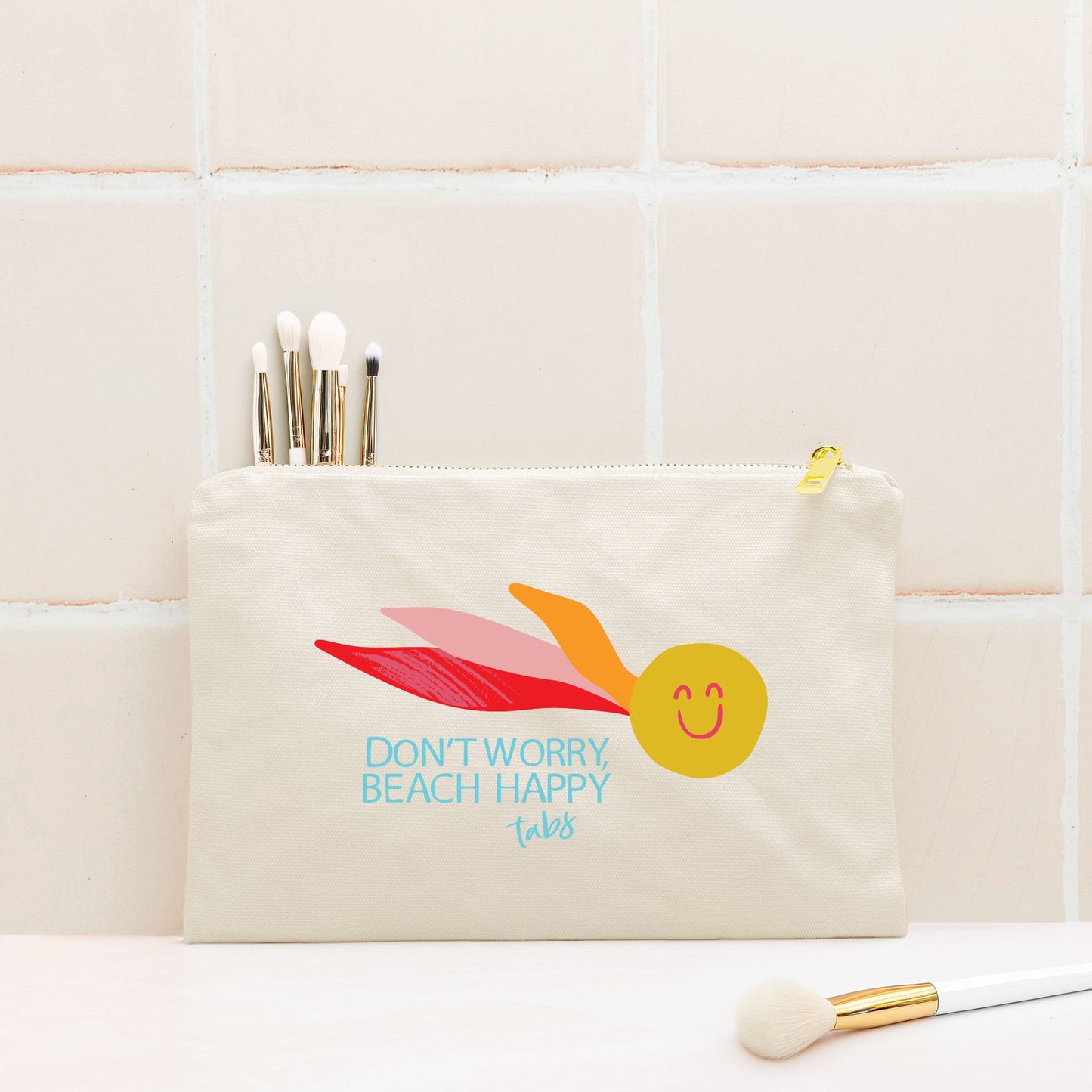 TABS Canvas Clutch - Beach Happy
