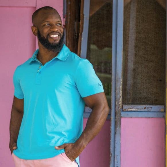 Men's Performance Polo - Cayman Blue