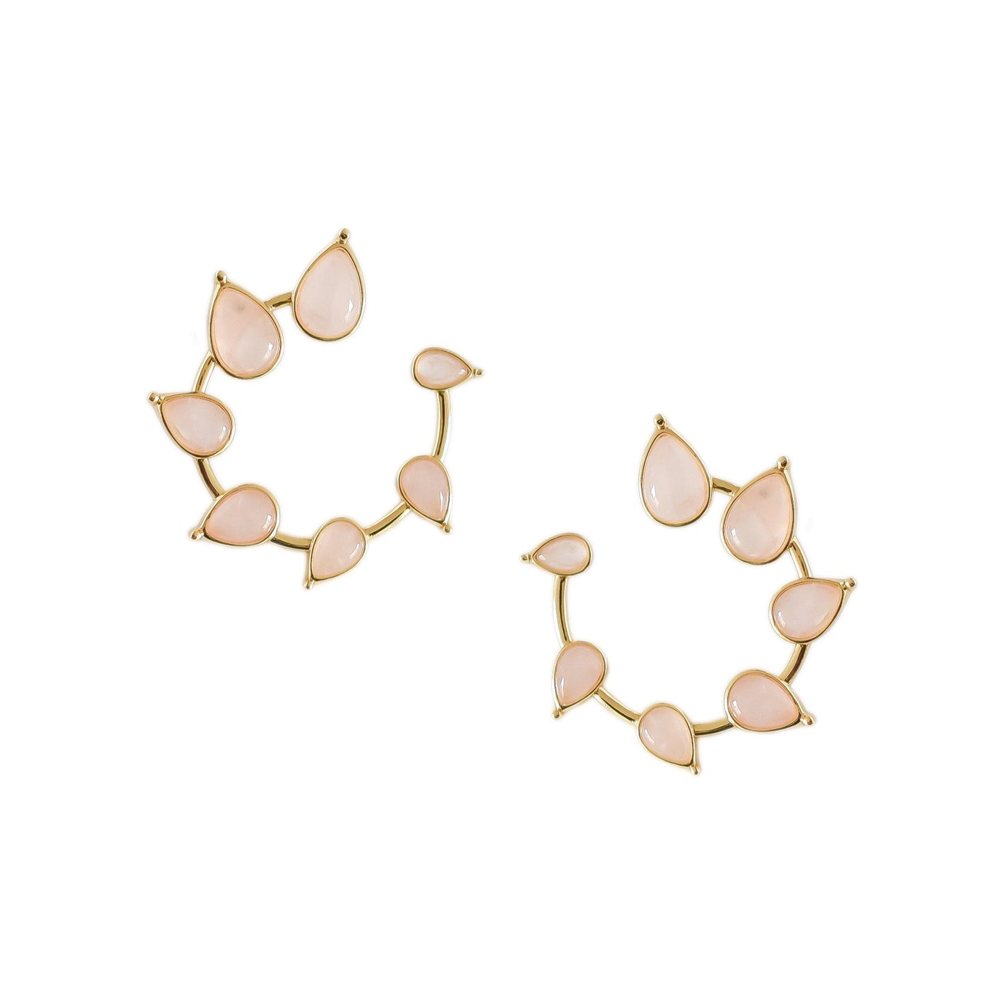 Adriana Pappas - Gemstone Spiral Studs Rose Quartz