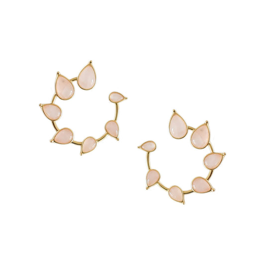 Adriana Pappas - Gemstone Spiral Studs Rose Quartz