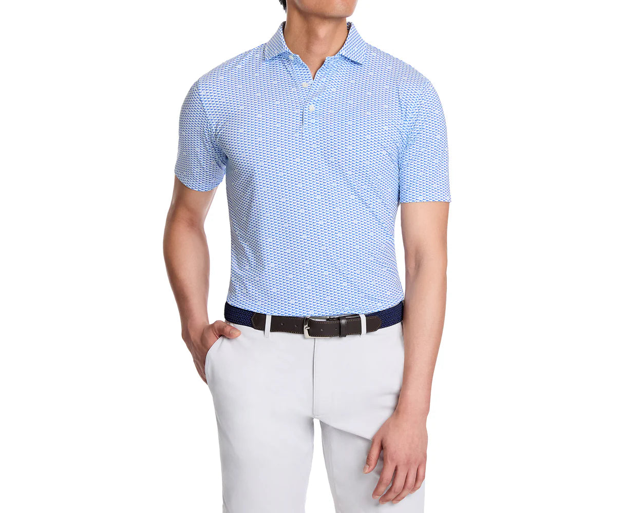 Holderness & Bourne - The Jarvis Shirt: White Marlin Blue & Skye