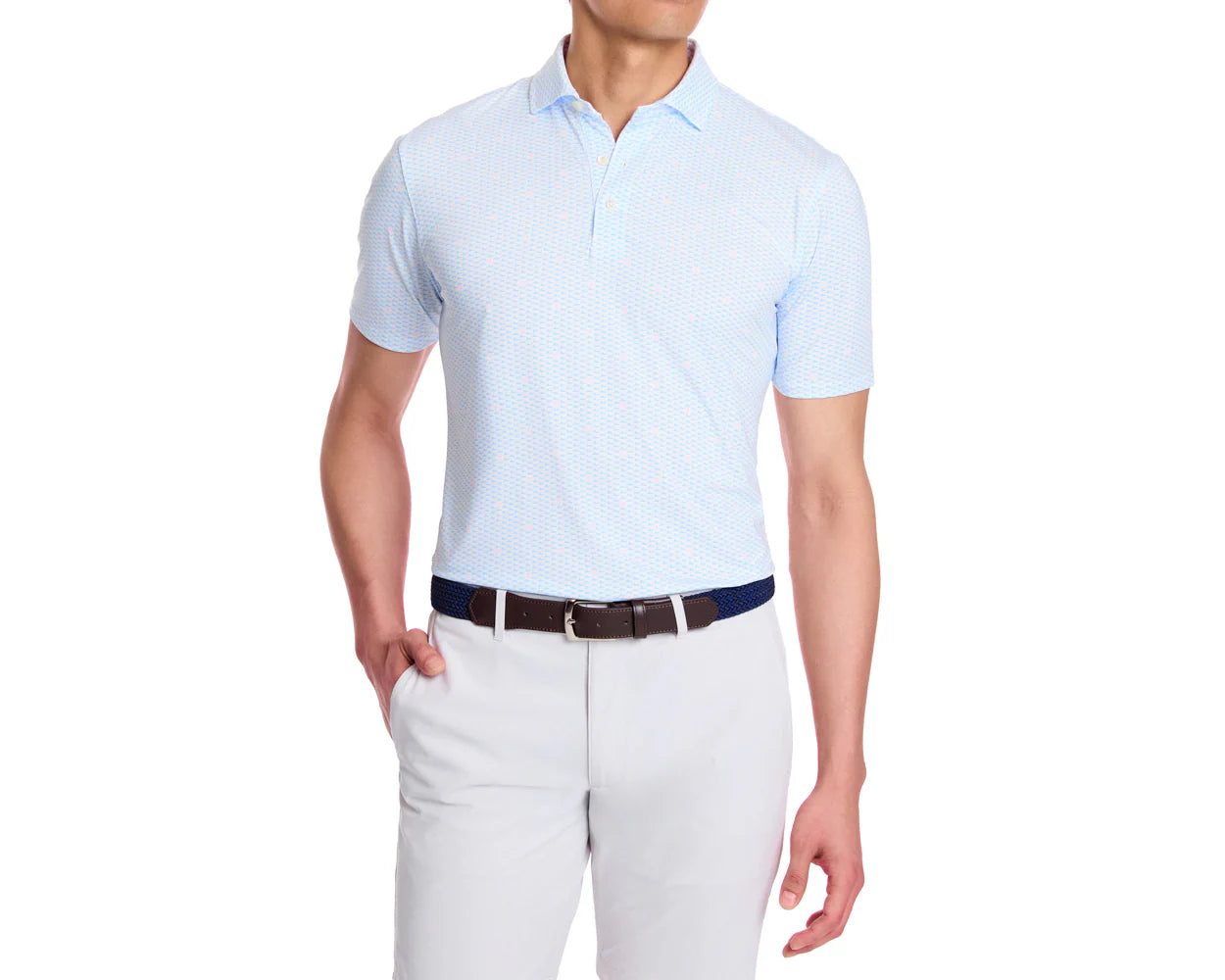 Holderness & Bourne - The Jarvis Shirt: White Skye & Scotch Pink