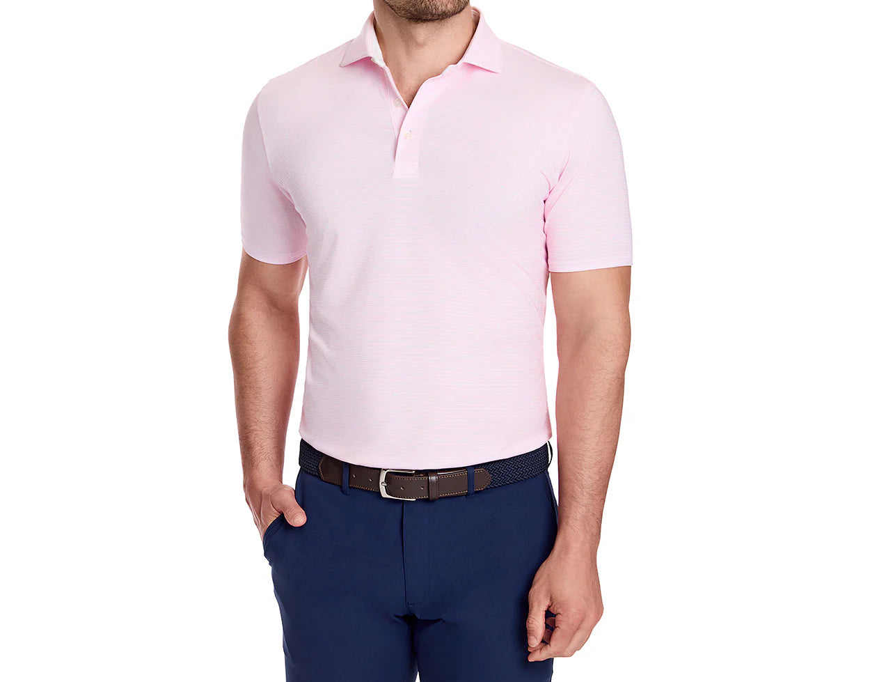 Holderness & Bourne - The Finley Shirt: White & Scotch Pink