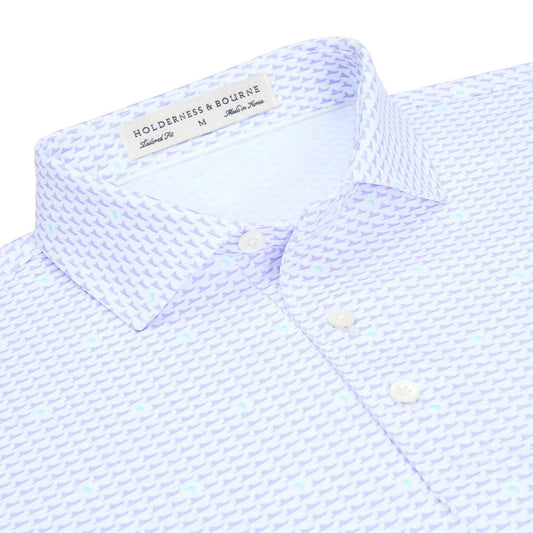 Holderness & Bourne - The Jarvis Shirt: White Lavender & Abaco