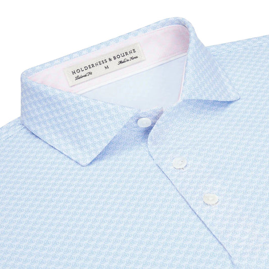 Holderness & Bourne - The Dalton Shirt: White & Skye