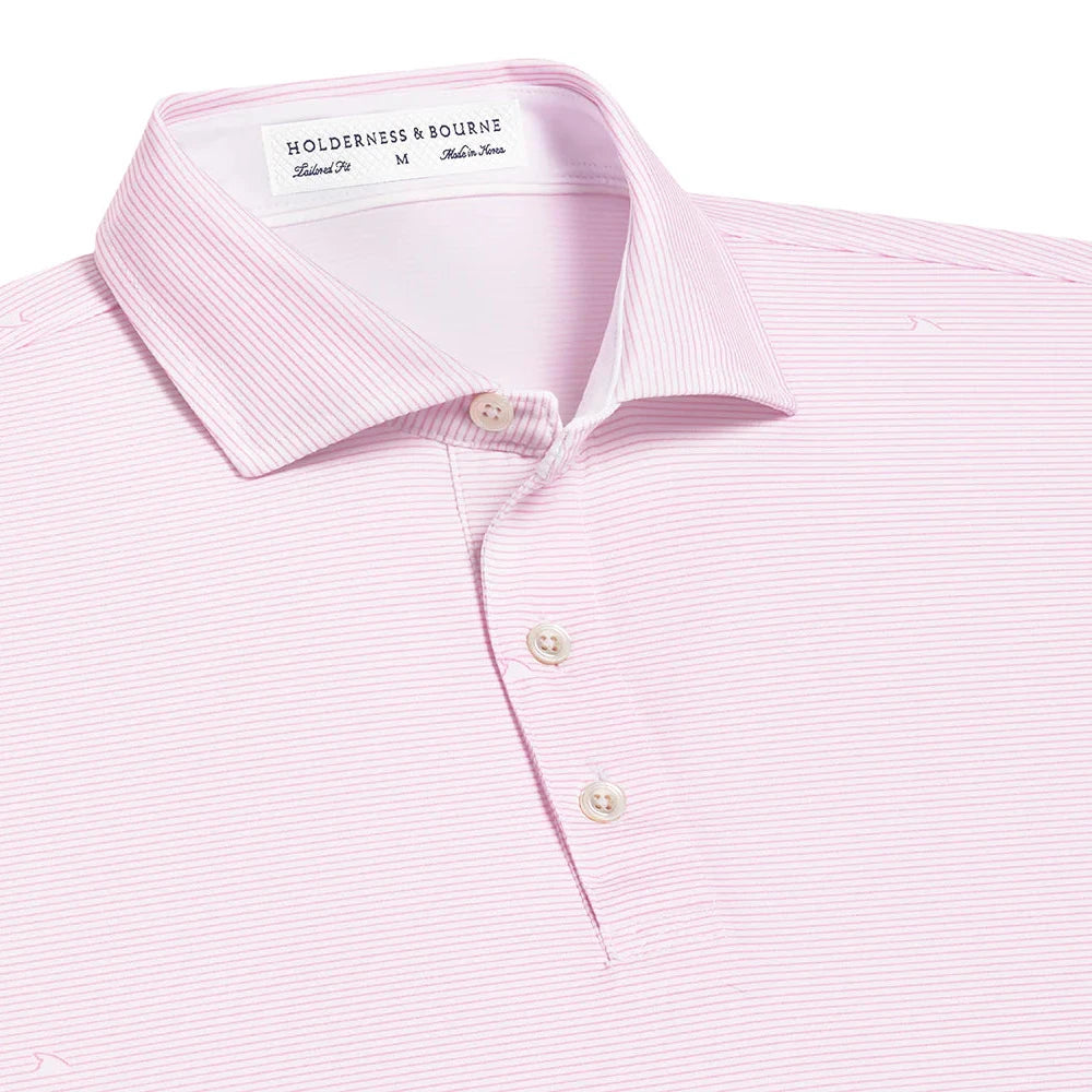 Holderness & Bourne - The Finley Shirt: White & Scotch Pink