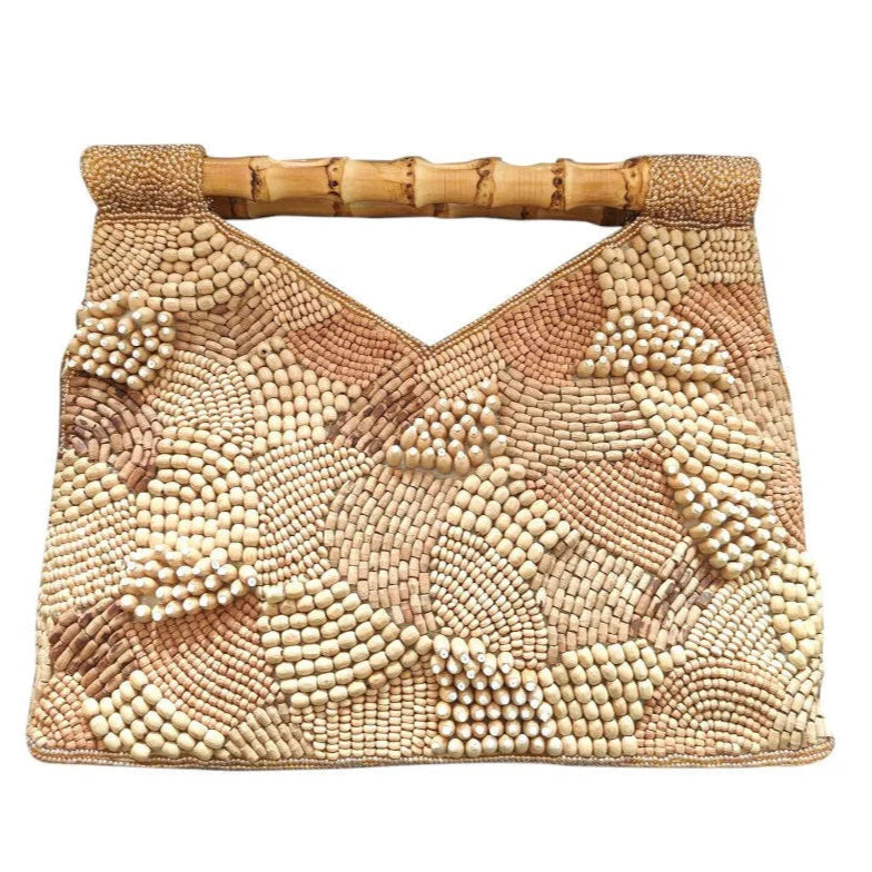 Tiana Design Bamboo Clutch - Wood Beads