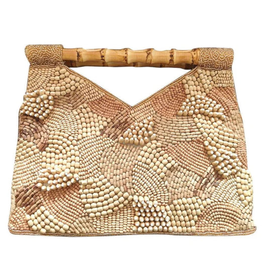 Tiana Design Bamboo Clutch - Wood Beads