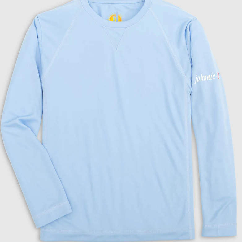 Johnnie-O Kids' Gavin Long Sleeve Sun Shirt - Cloud Blue