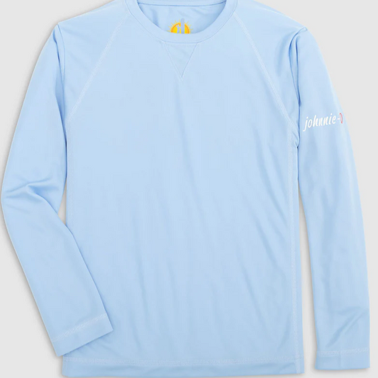 Johnnie-O Kids' Gavin Long Sleeve Sun Shirt - Cloud Blue