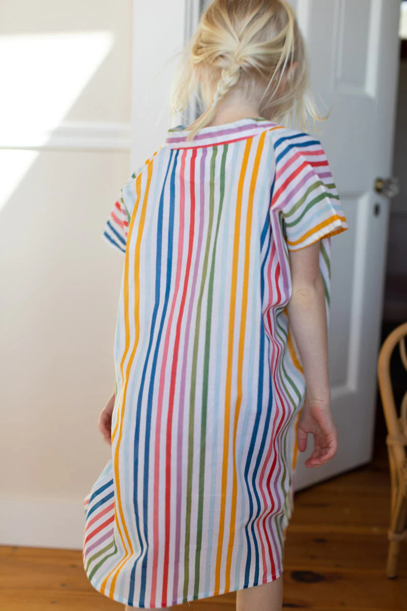 Emerson Fry - Little Fry Caftan - Rainbow Stripe Organic