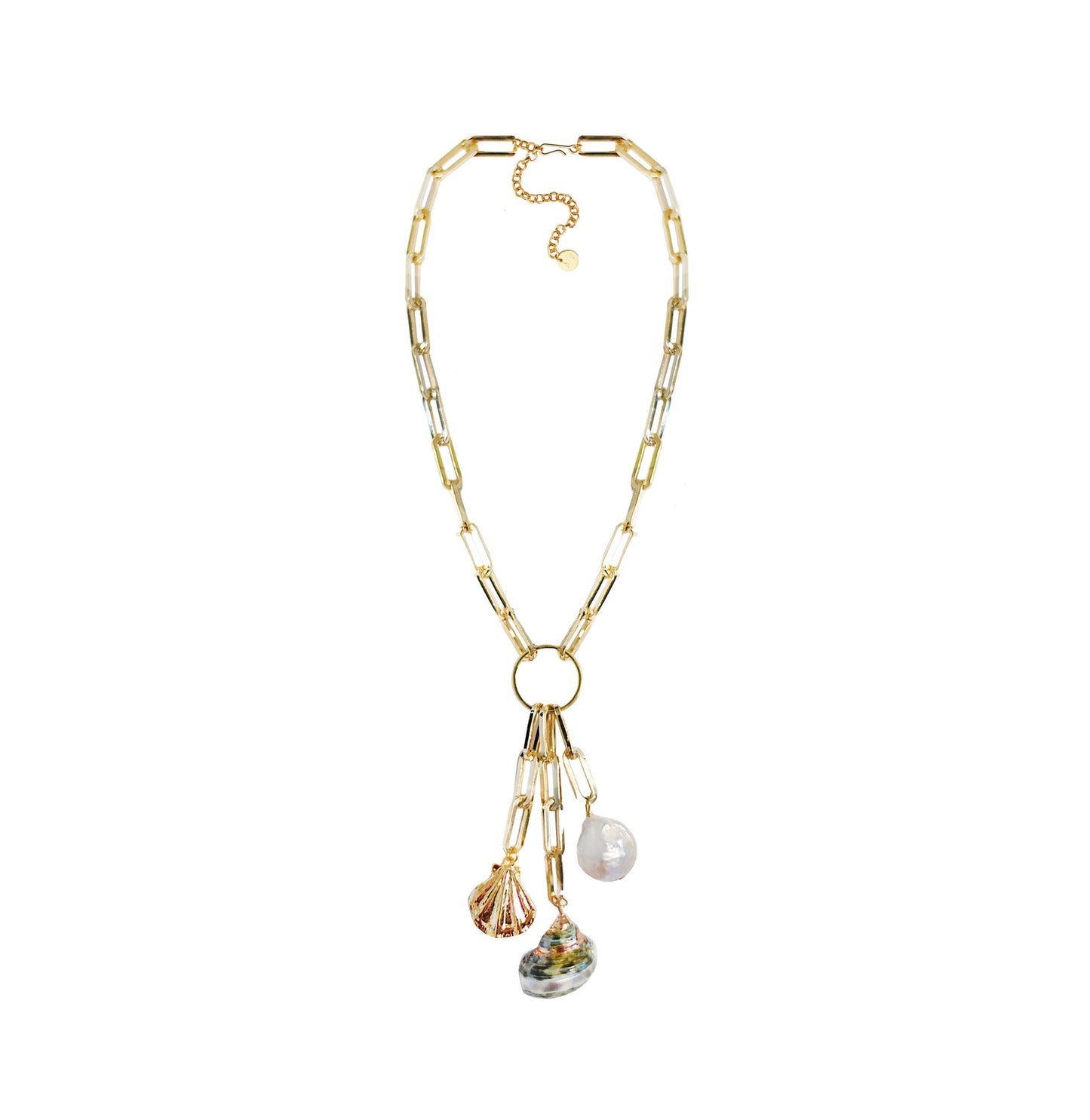 Adriana Pappas - Shell Trio Drop Necklace