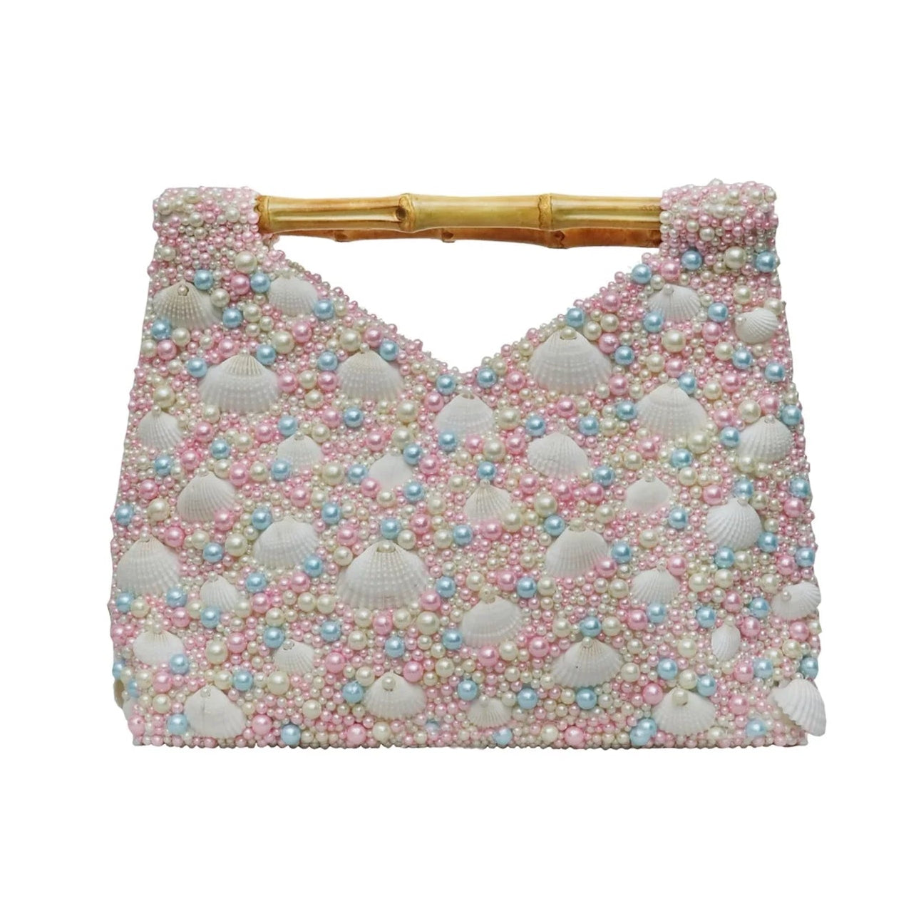 Tiana Design Bamboo Clutch - Shells & Pearls