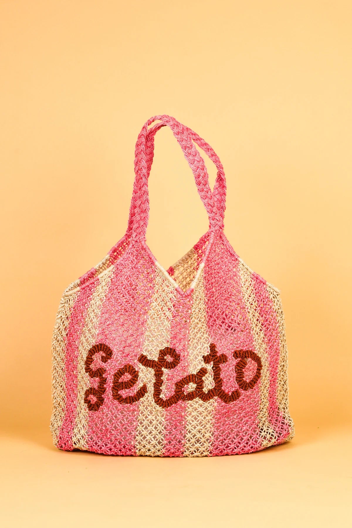 The Jacksons Jute Bag - Stripe Gelato Rose