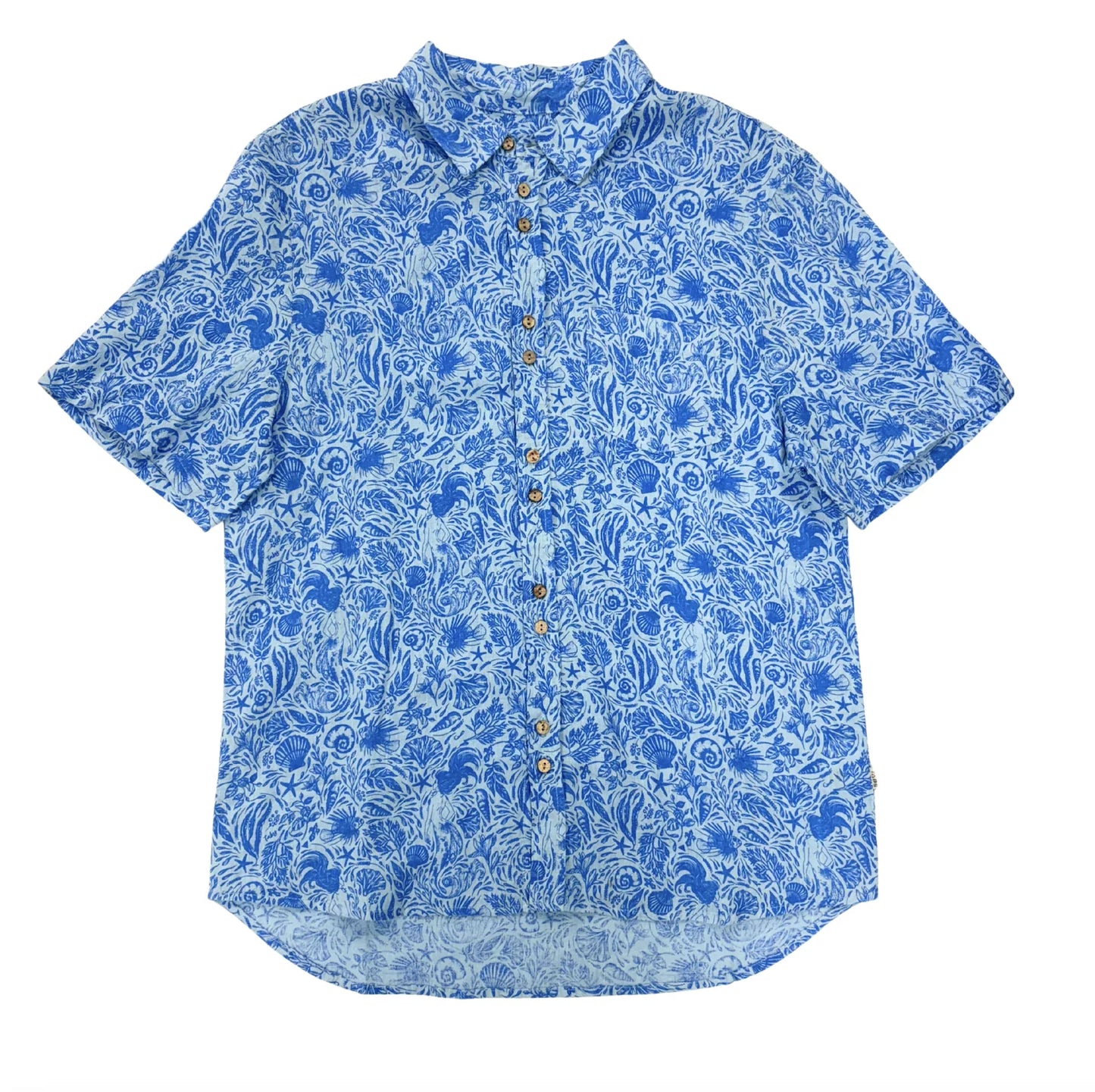 Men's Short Sleeve Linen Shirt - Song of the Sea