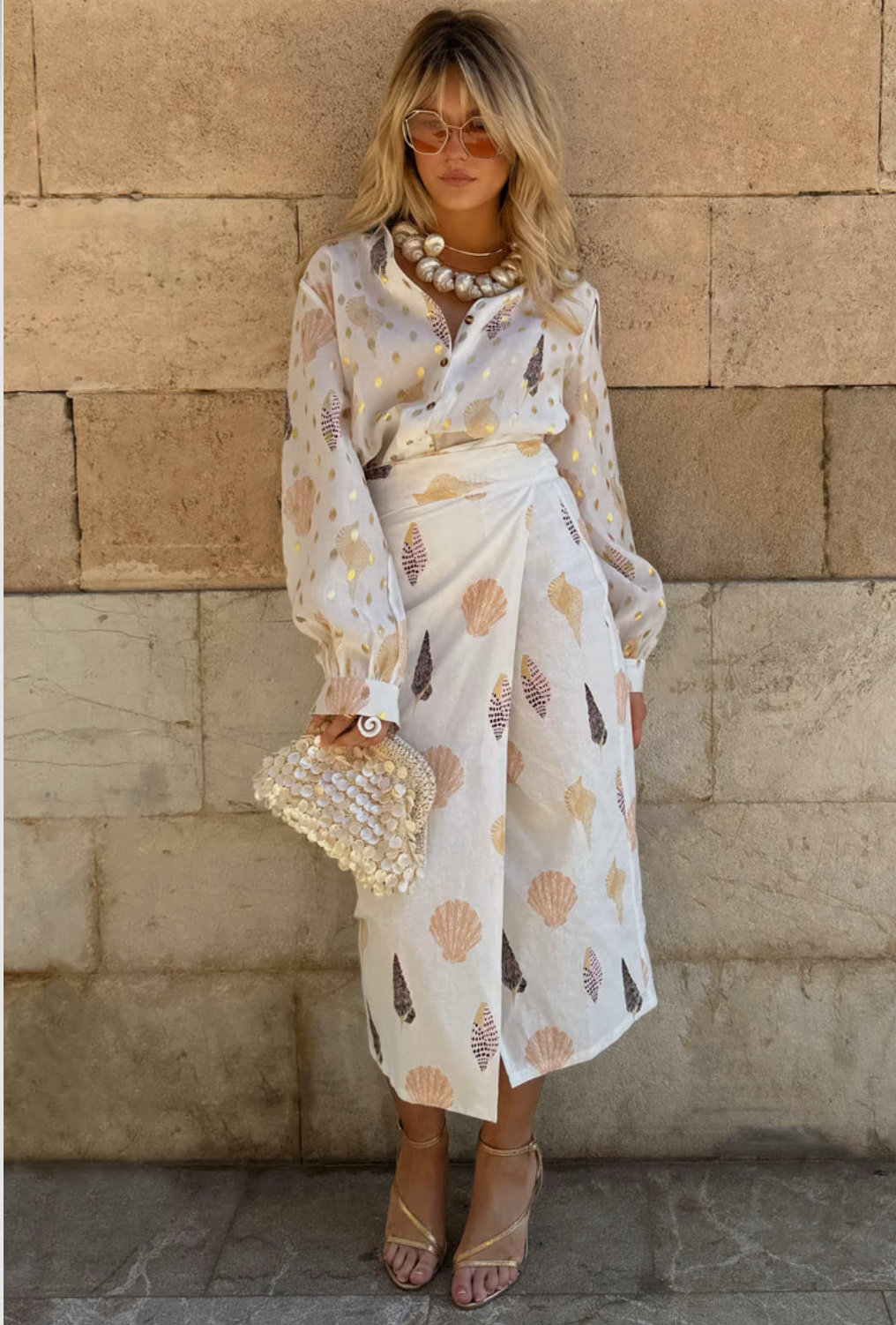 Never Fully Dressed Jaspre Wrap Skirt - Shells