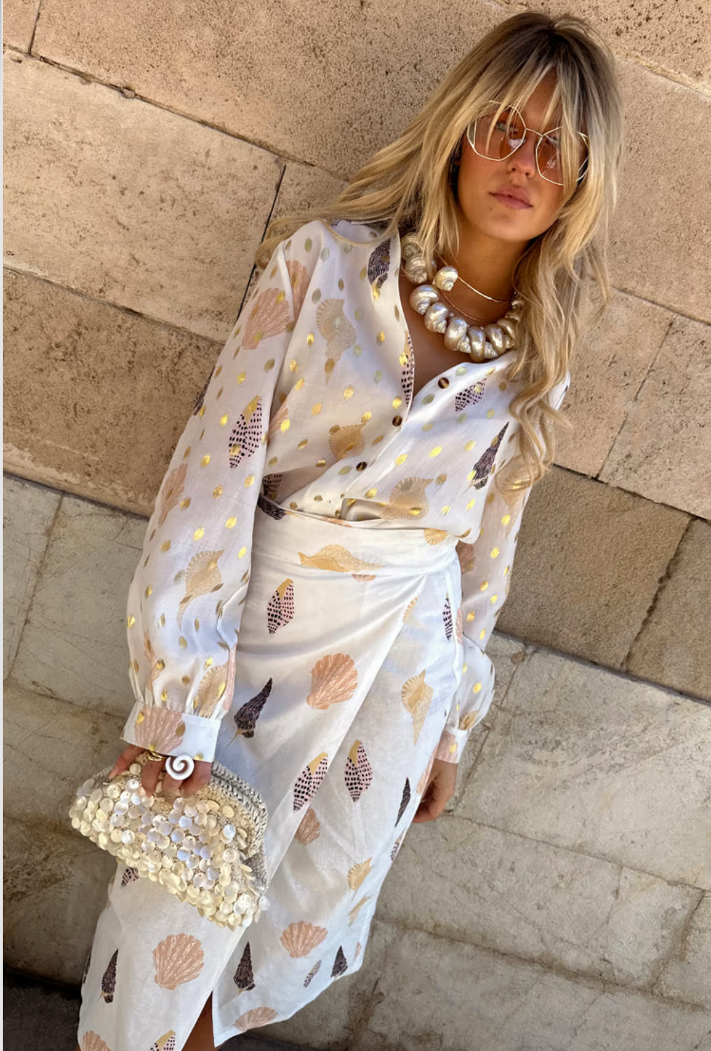 Never Fully Dressed Jaspre Wrap Skirt - Shells