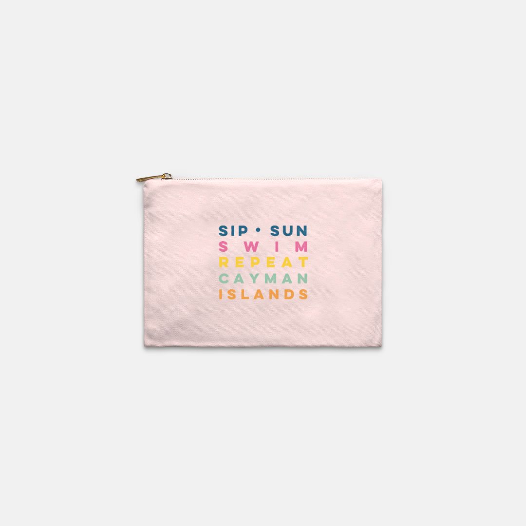 TABS Canvas Clutch - Sip Sun Swim Repeat