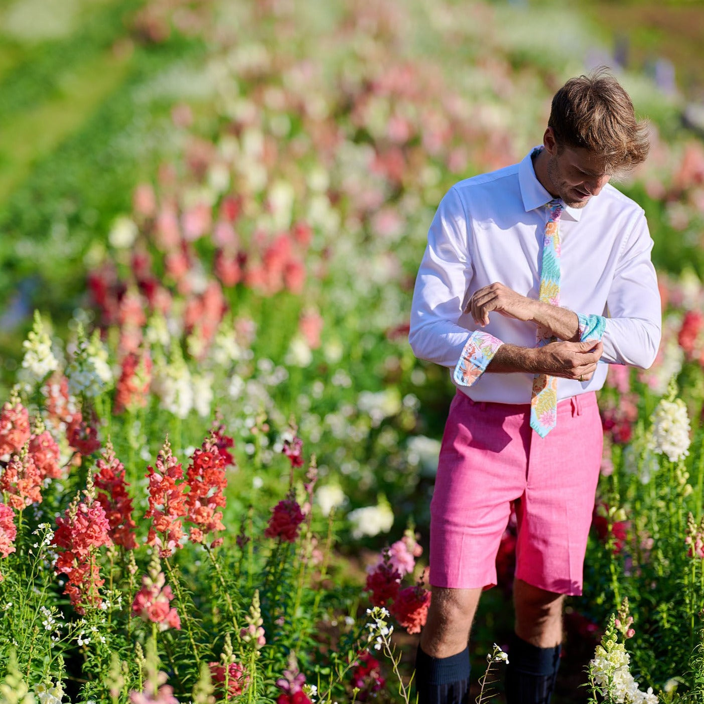 TABS Men's Skinny Tie - Spring Island